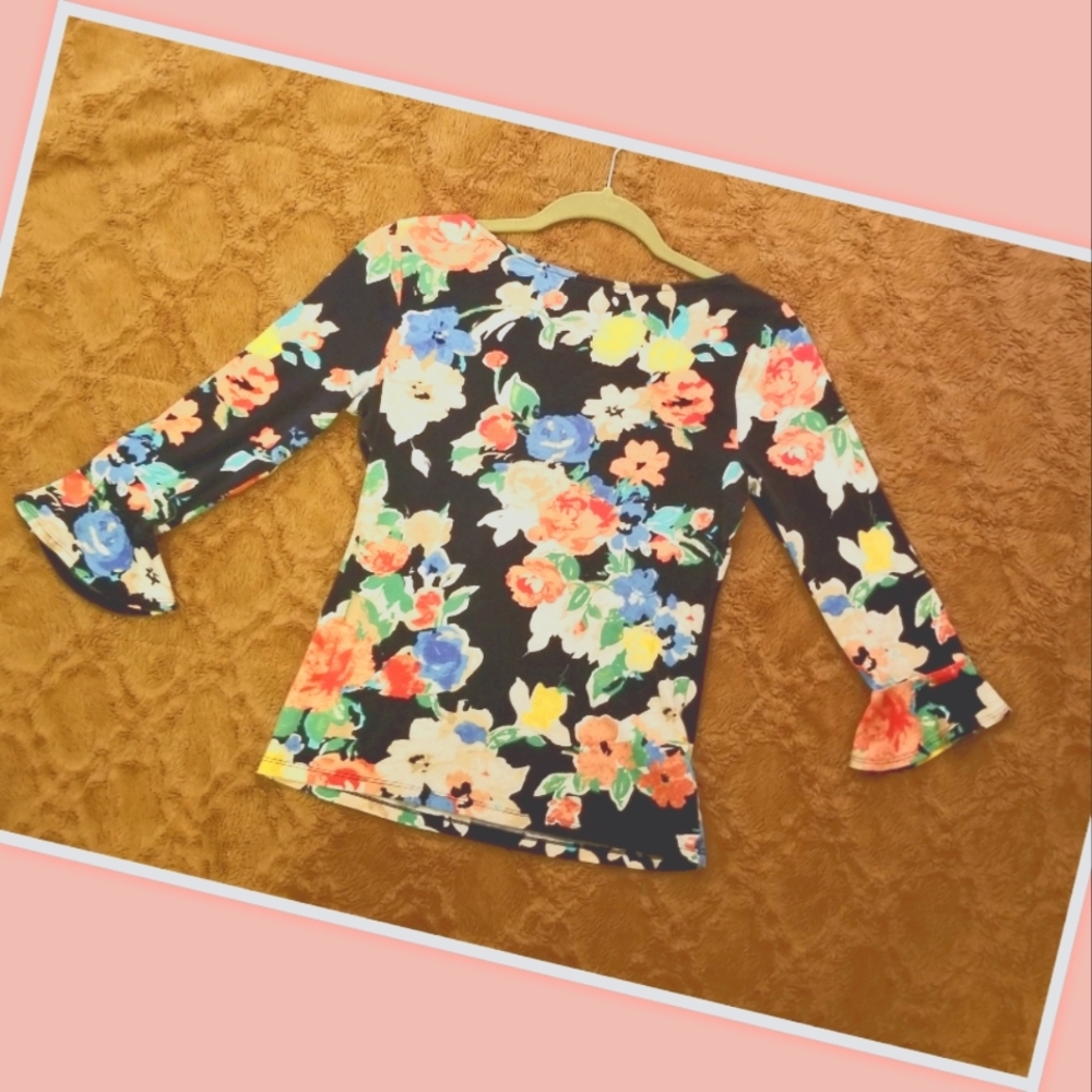 Lauren by Ralph Lauren Navy/Floral Top